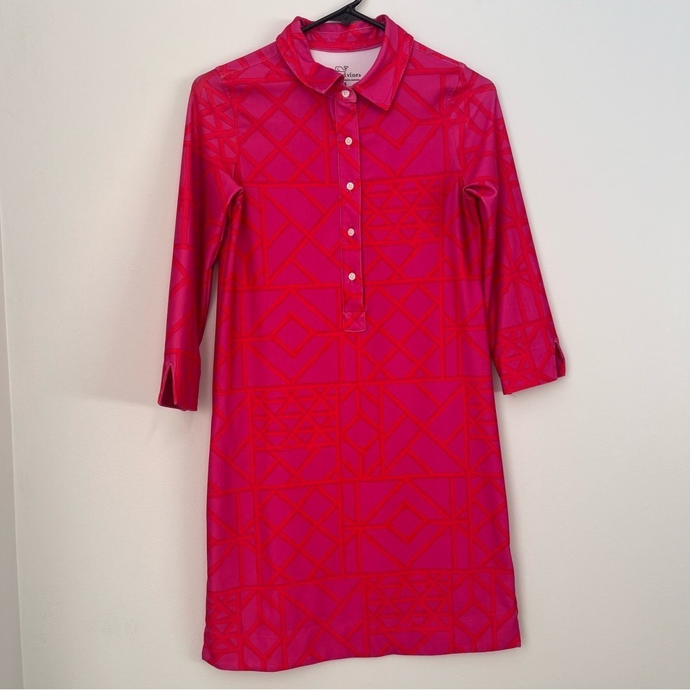 Vineyard Vines Beach Summer Dress Red And Pink XXS